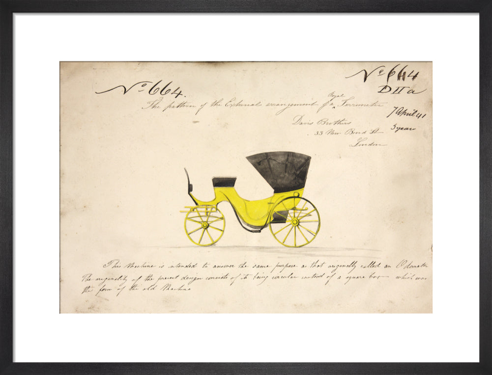 Design for a &#39;Royal Terrometer&#39;, a device for measuring the distance travelled by a carriage