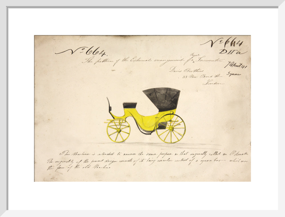Design for a &#39;Royal Terrometer&#39;, a device for measuring the distance travelled by a carriage
