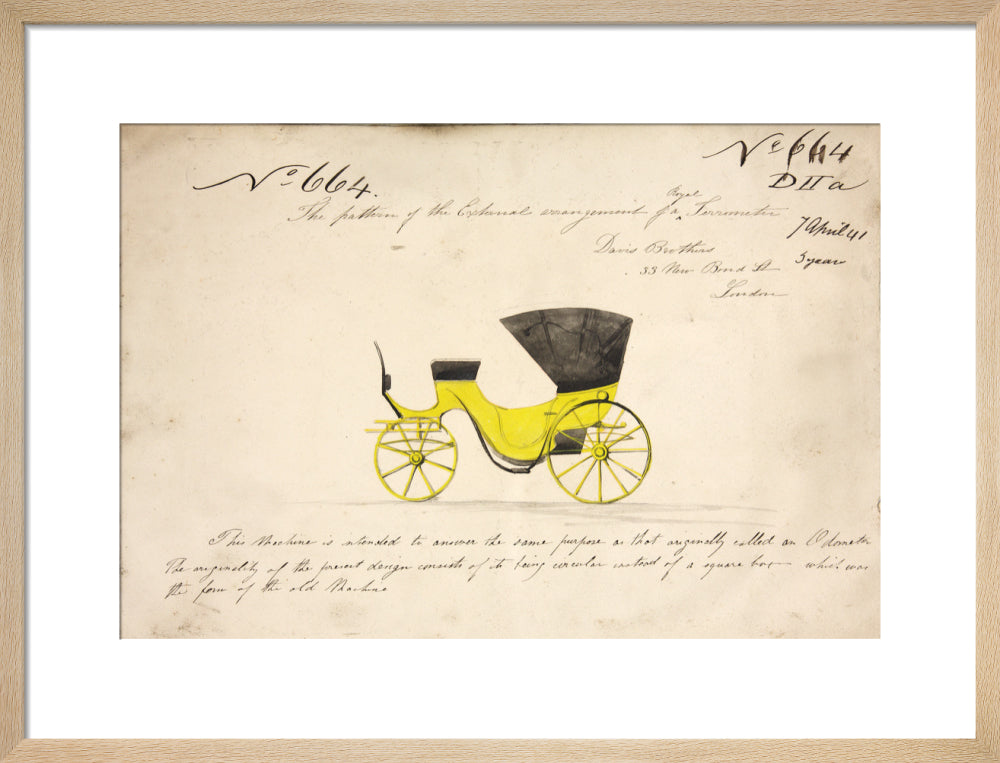 Design for a &#39;Royal Terrometer&#39;, a device for measuring the distance travelled by a carriage