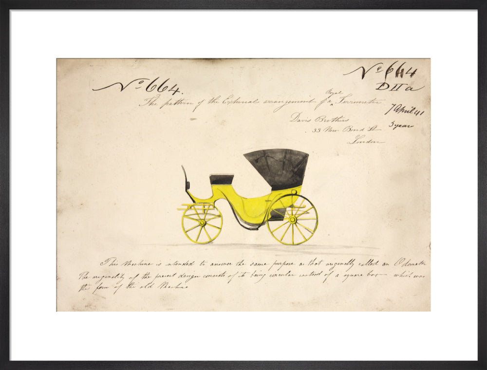 Design for a &#39;Royal Terrometer&#39;, a device for measuring the distance travelled by a carriage