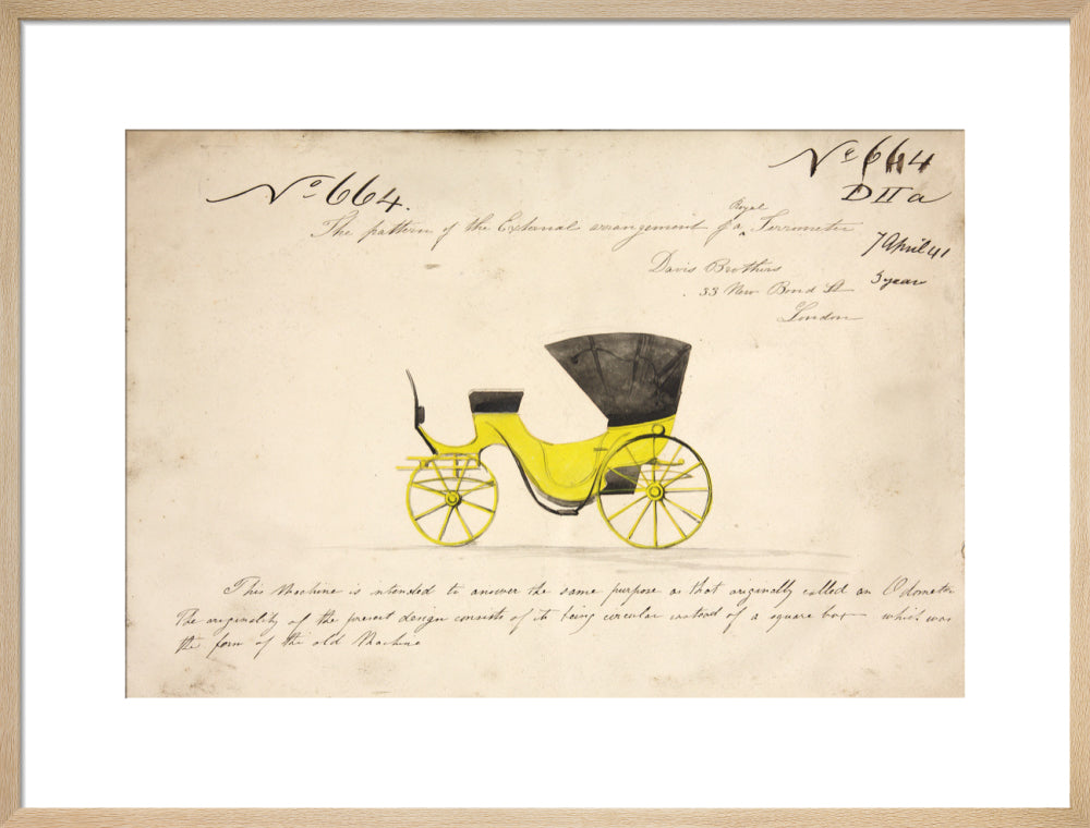 Design for a &#39;Royal Terrometer&#39;, a device for measuring the distance travelled by a carriage