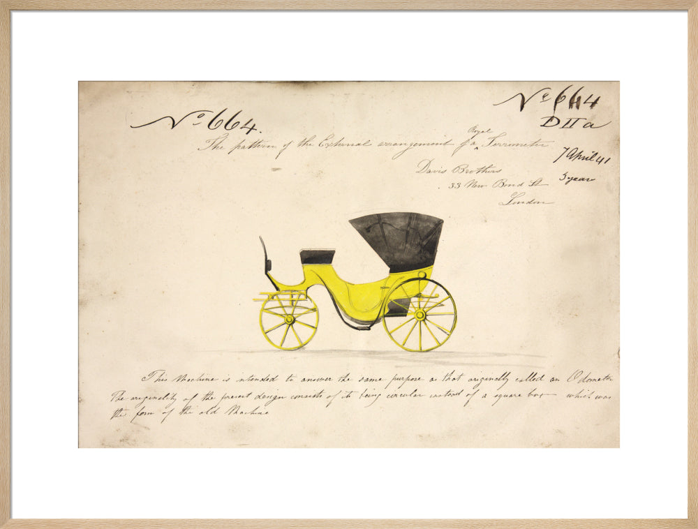 Design for a &#39;Royal Terrometer&#39;, a device for measuring the distance travelled by a carriage
