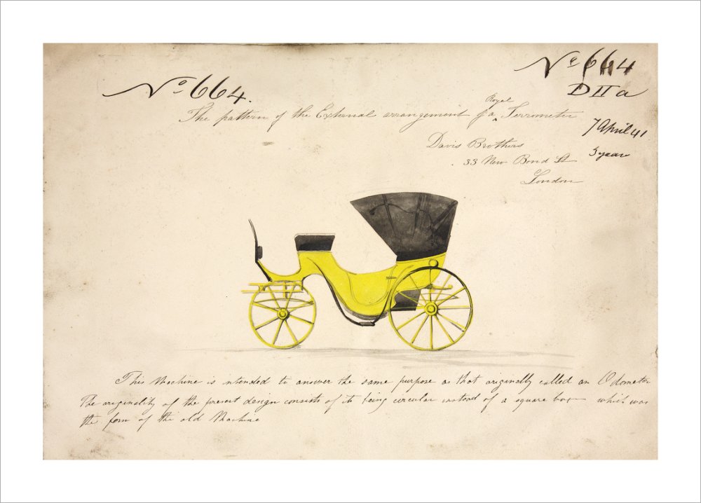 Design for a &#39;Royal Terrometer&#39;, a device for measuring the distance travelled by a carriage