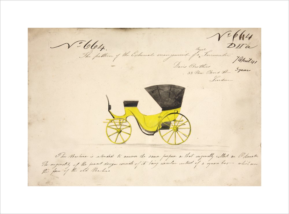 Design for a &#39;Royal Terrometer&#39;, a device for measuring the distance travelled by a carriage