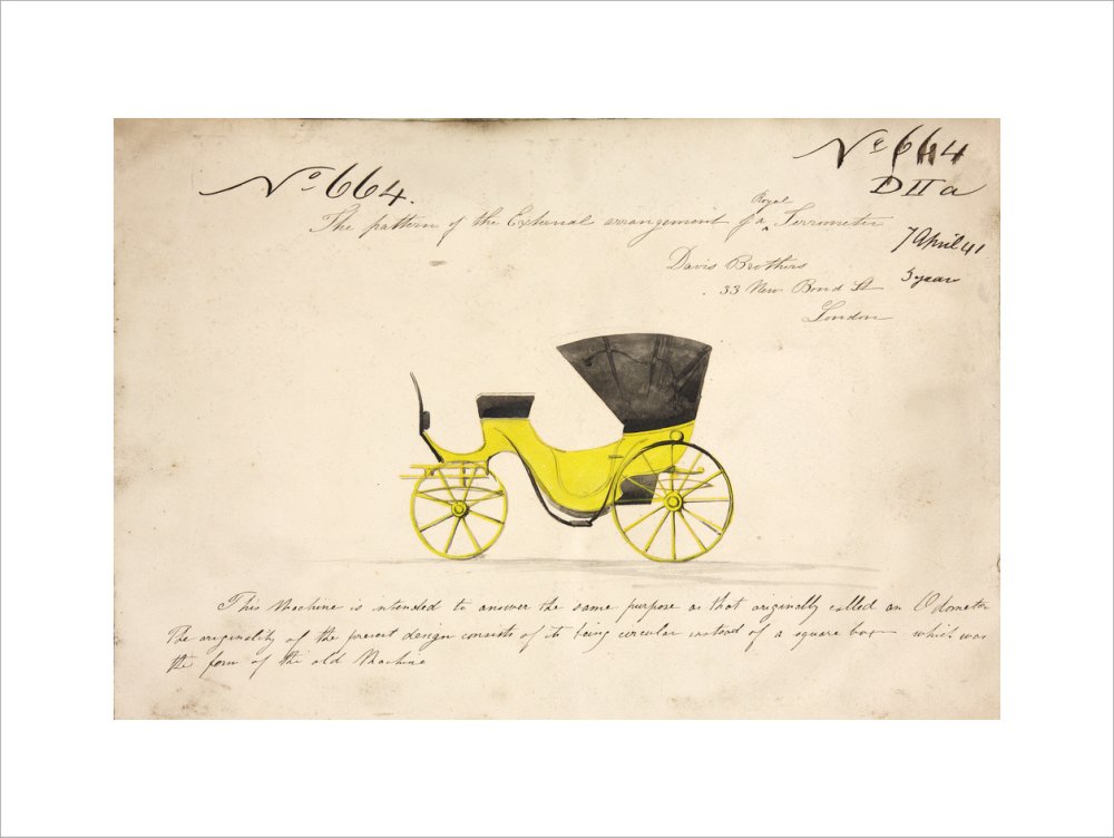 Design for a &#39;Royal Terrometer&#39;, a device for measuring the distance travelled by a carriage