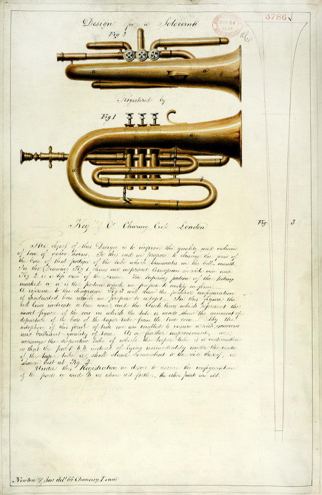 Design for a 'Solocornu', a New Type of Brass Instrument