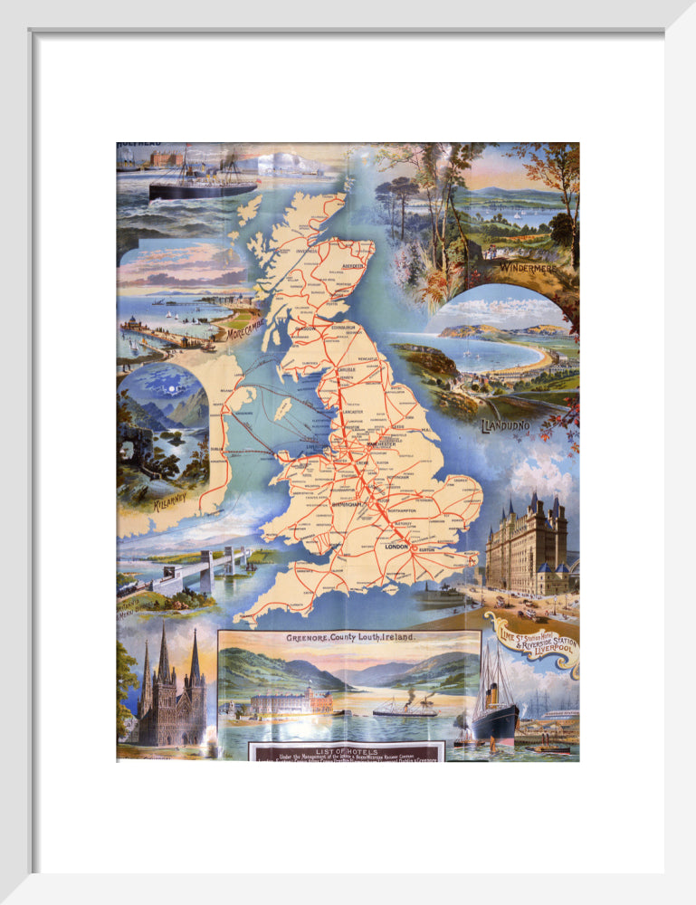 London and North Western Railway Company Rail Map