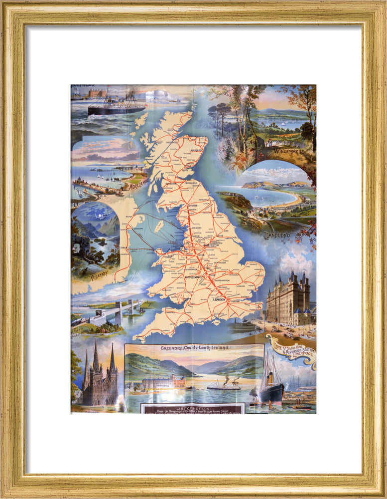 London and North Western Railway Company Rail Map