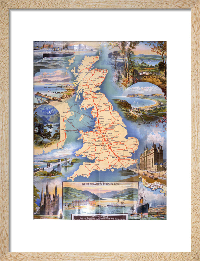 London and North Western Railway Company Rail Map