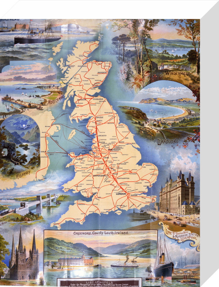 London and North Western Railway Company Rail Map