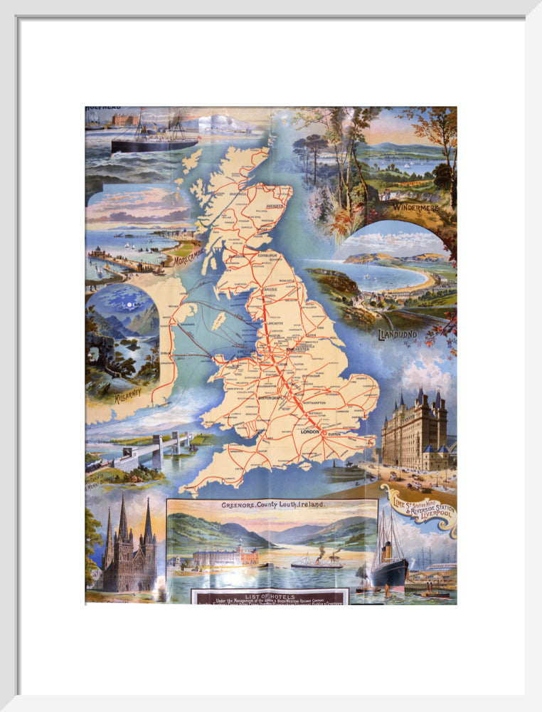 London and North Western Railway Company Rail Map