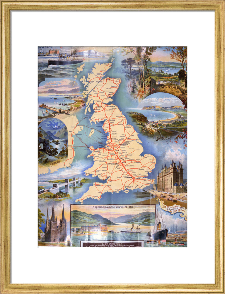 London and North Western Railway Company Rail Map