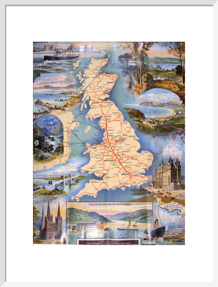 London and North Western Railway Company Rail Map