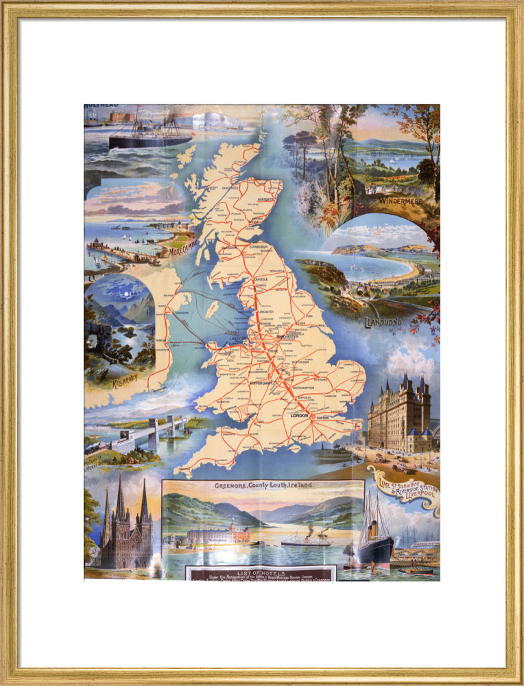 London and North Western Railway Company Rail Map