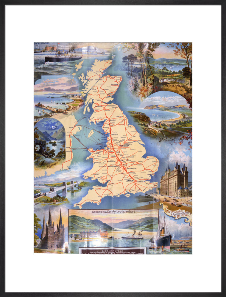 London and North Western Railway Company Rail Map