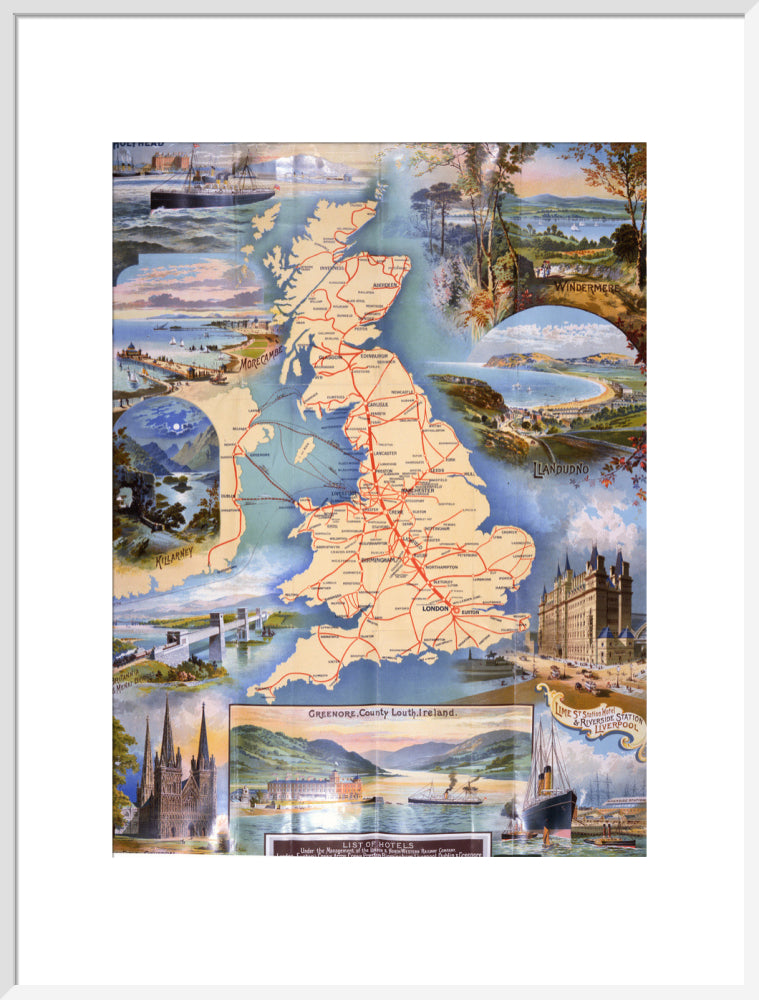 London and North Western Railway Company Rail Map