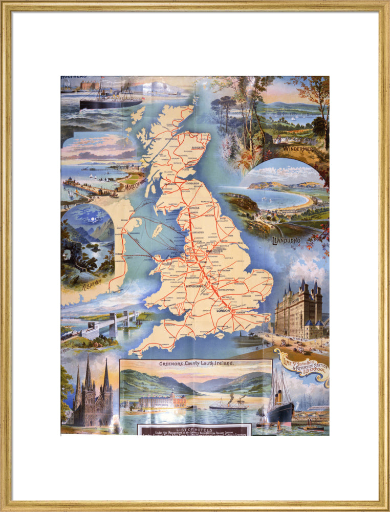 London and North Western Railway Company Rail Map