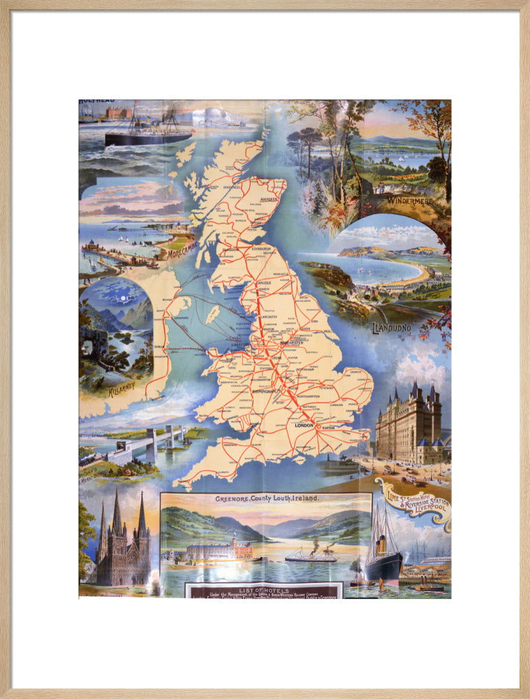 London and North Western Railway Company Rail Map