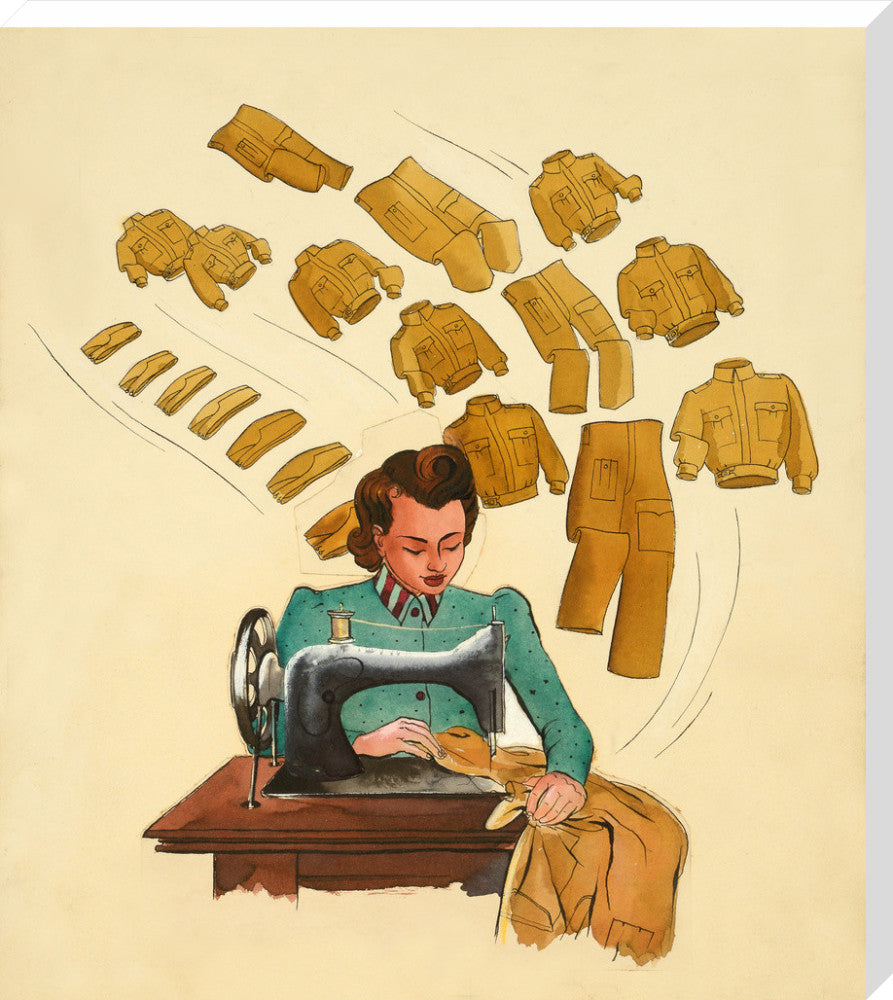 Support the War Effort, Woman Sewing
