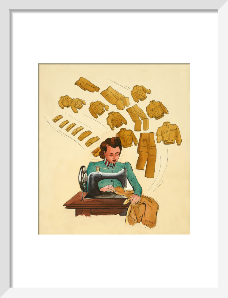 Support the War Effort, Woman Sewing