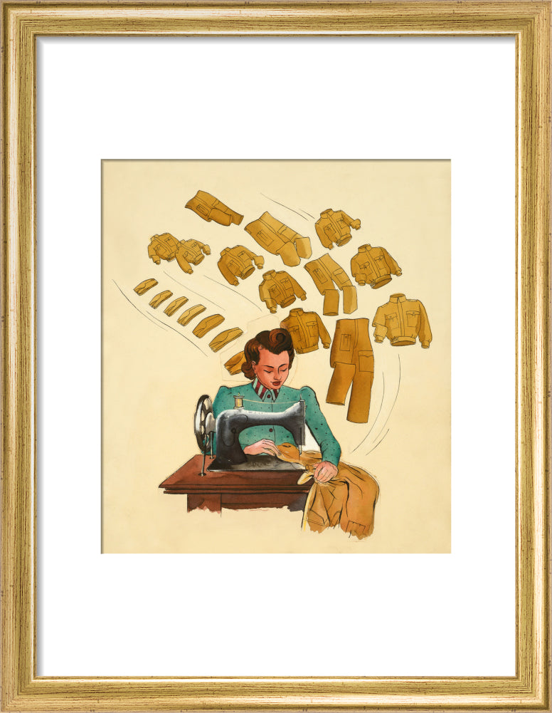 Support the War Effort, Woman Sewing