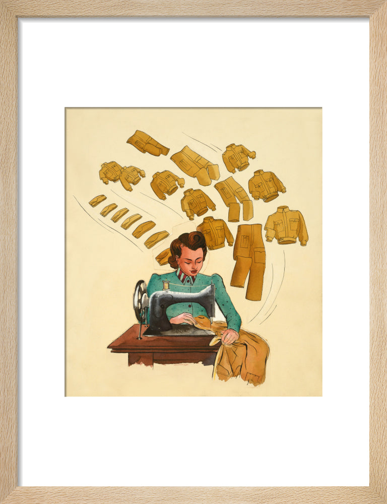 Support the War Effort, Woman Sewing