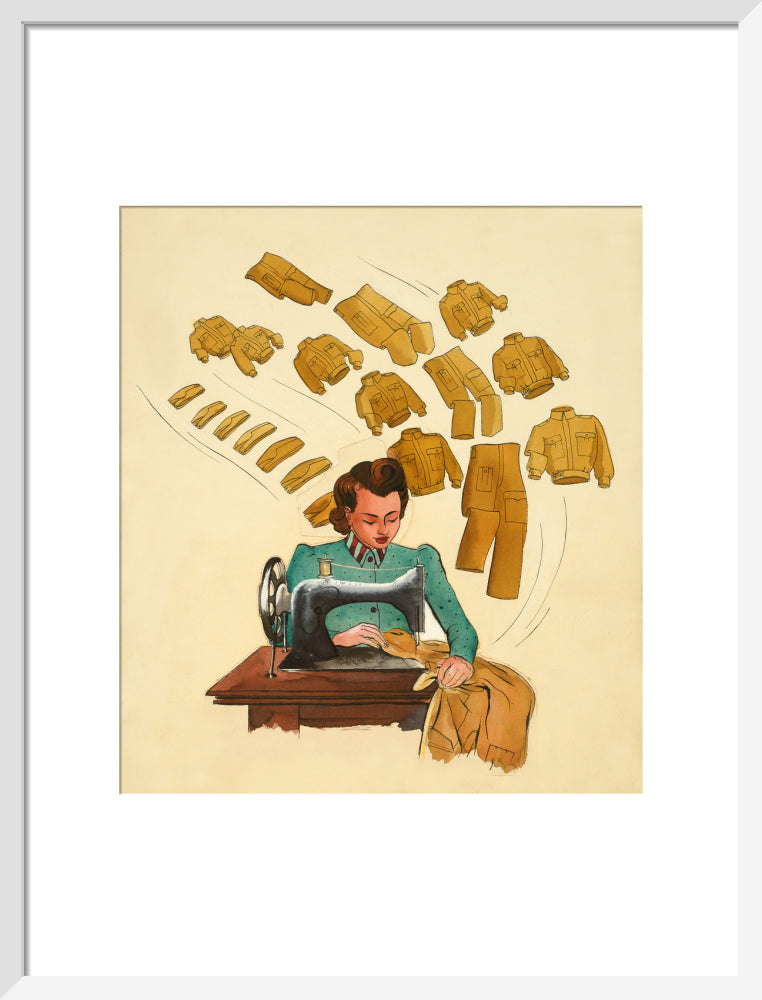 Support the War Effort, Woman Sewing