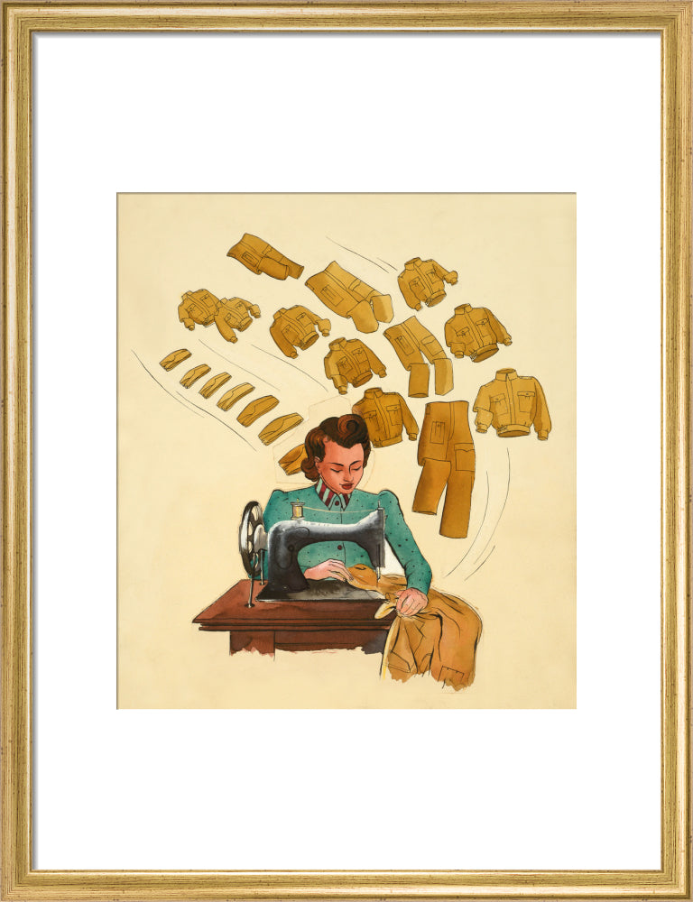 Support the War Effort, Woman Sewing