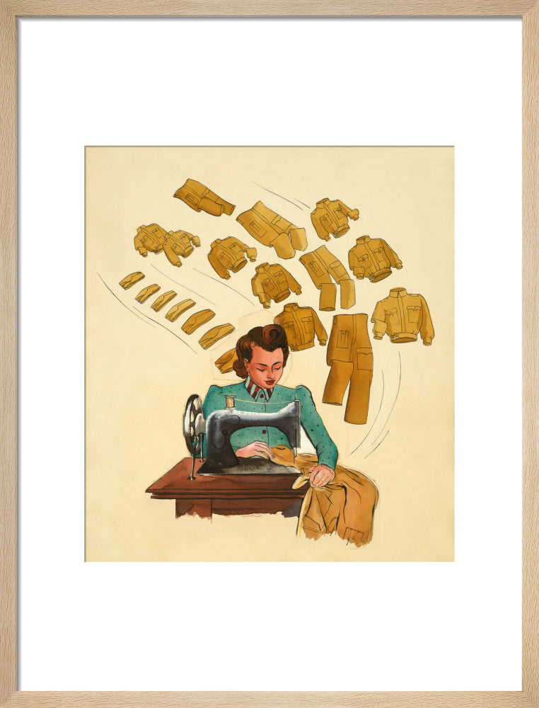 Support the War Effort, Woman Sewing