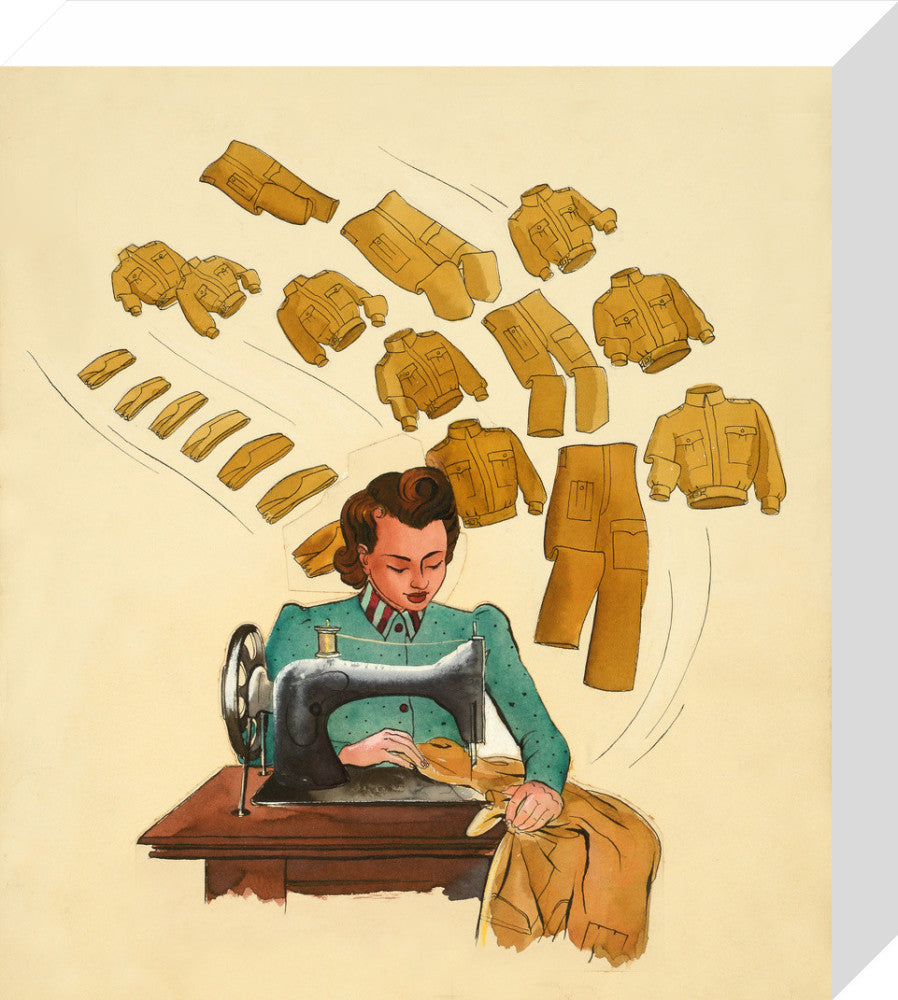 Support the War Effort, Woman Sewing