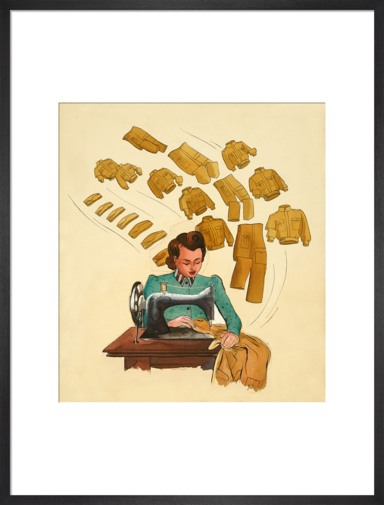 Support the War Effort, Woman Sewing