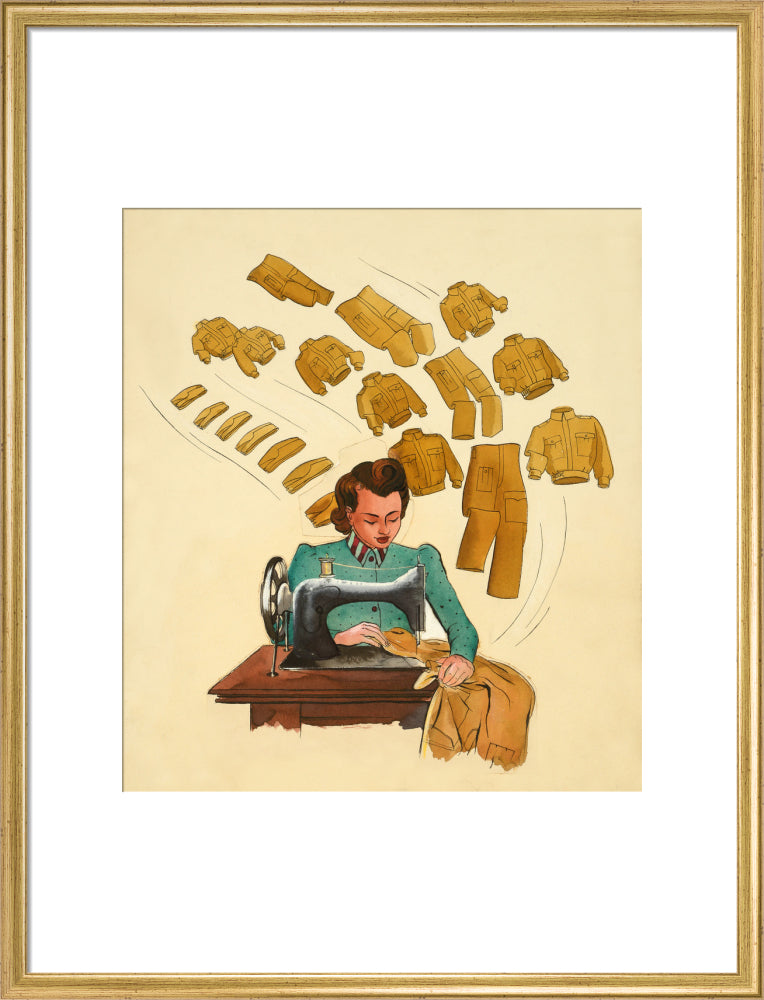 Support the War Effort, Woman Sewing
