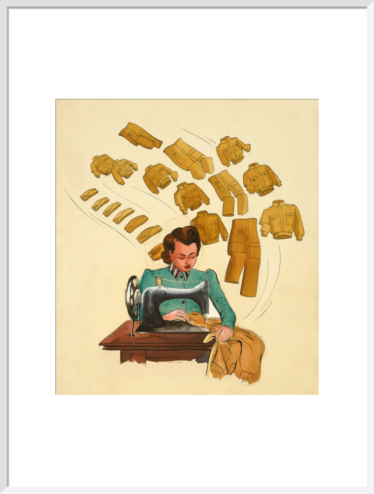 Support the War Effort, Woman Sewing