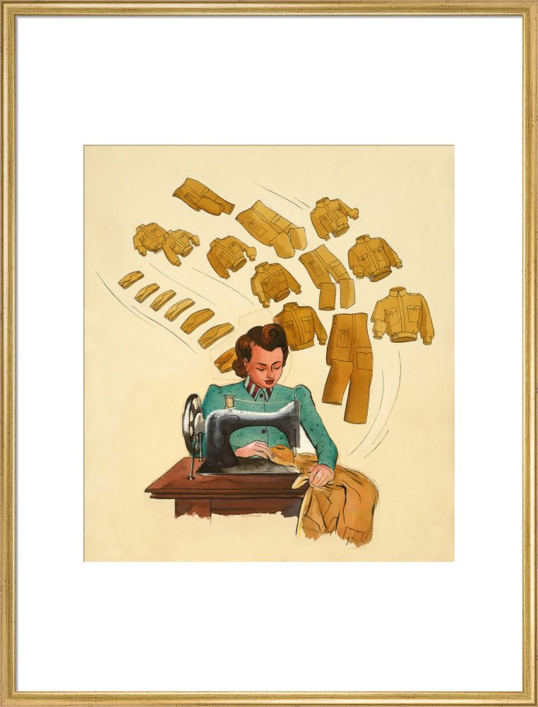 Support the War Effort, Woman Sewing