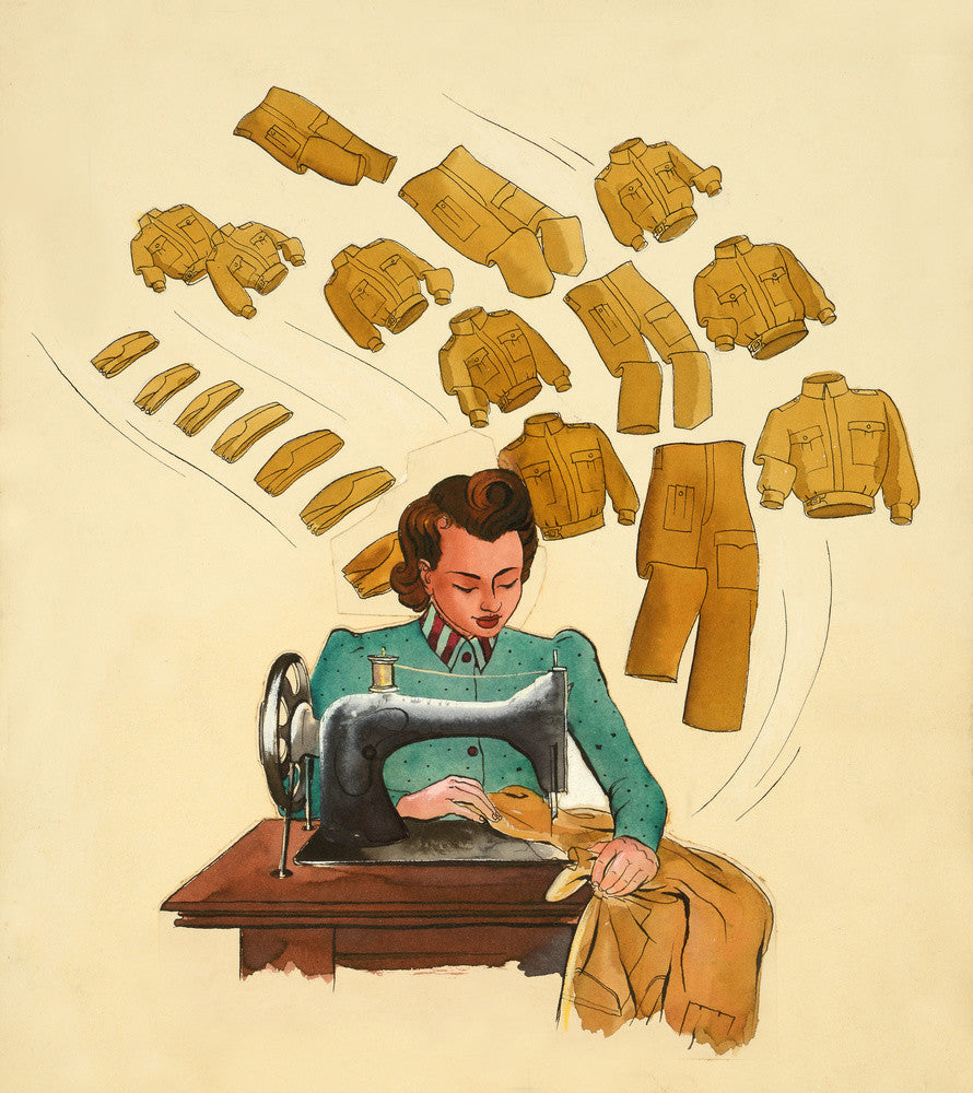 Support the War Effort, Woman Sewing