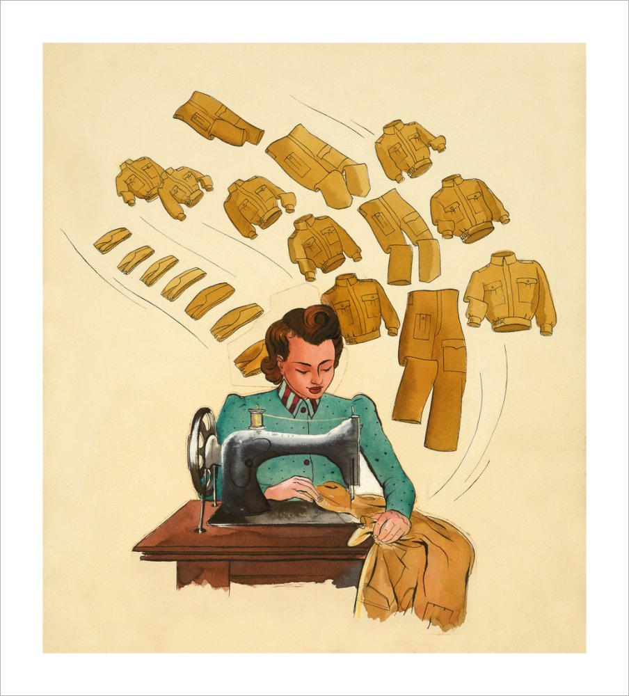Support the War Effort, Woman Sewing