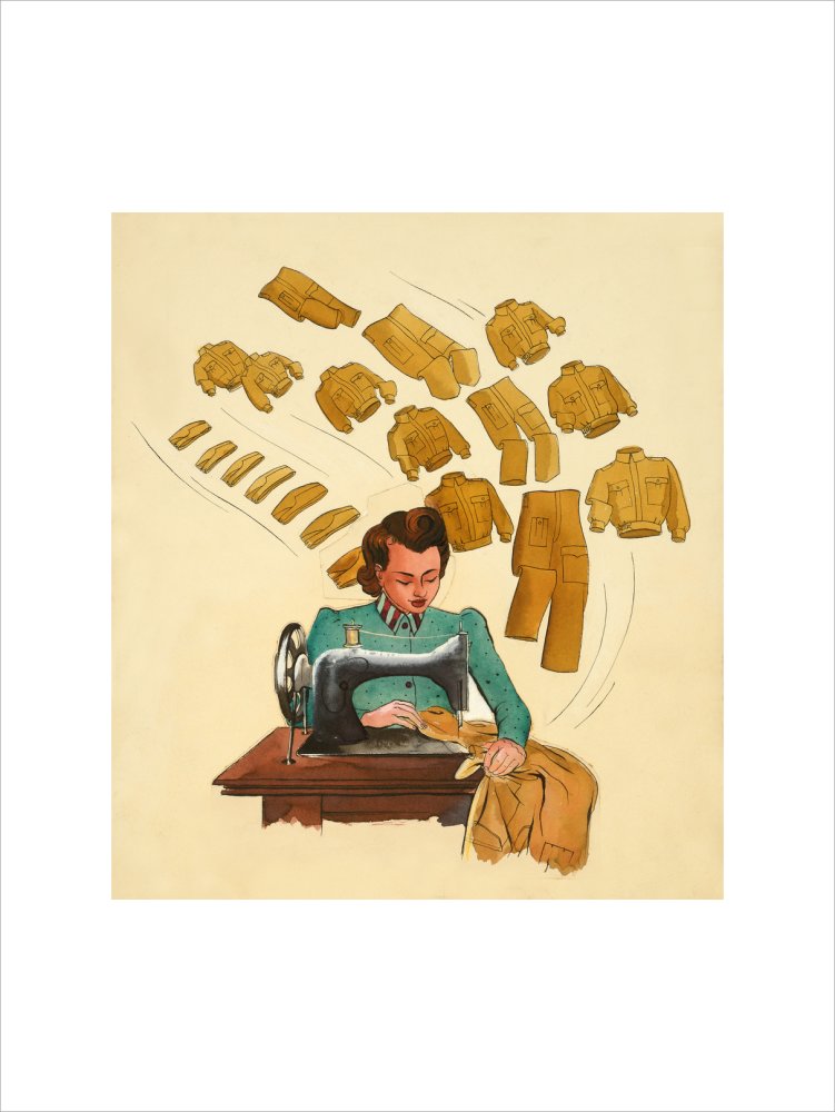 Support the War Effort, Woman Sewing