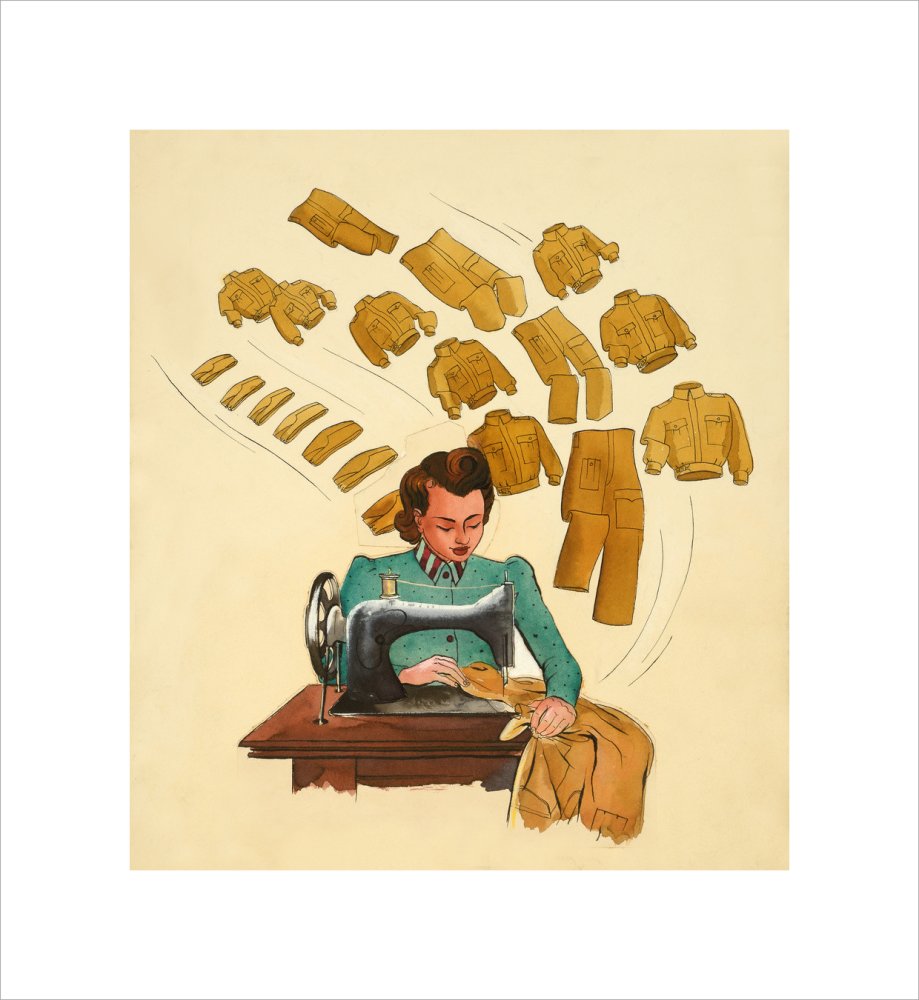 Support the War Effort, Woman Sewing