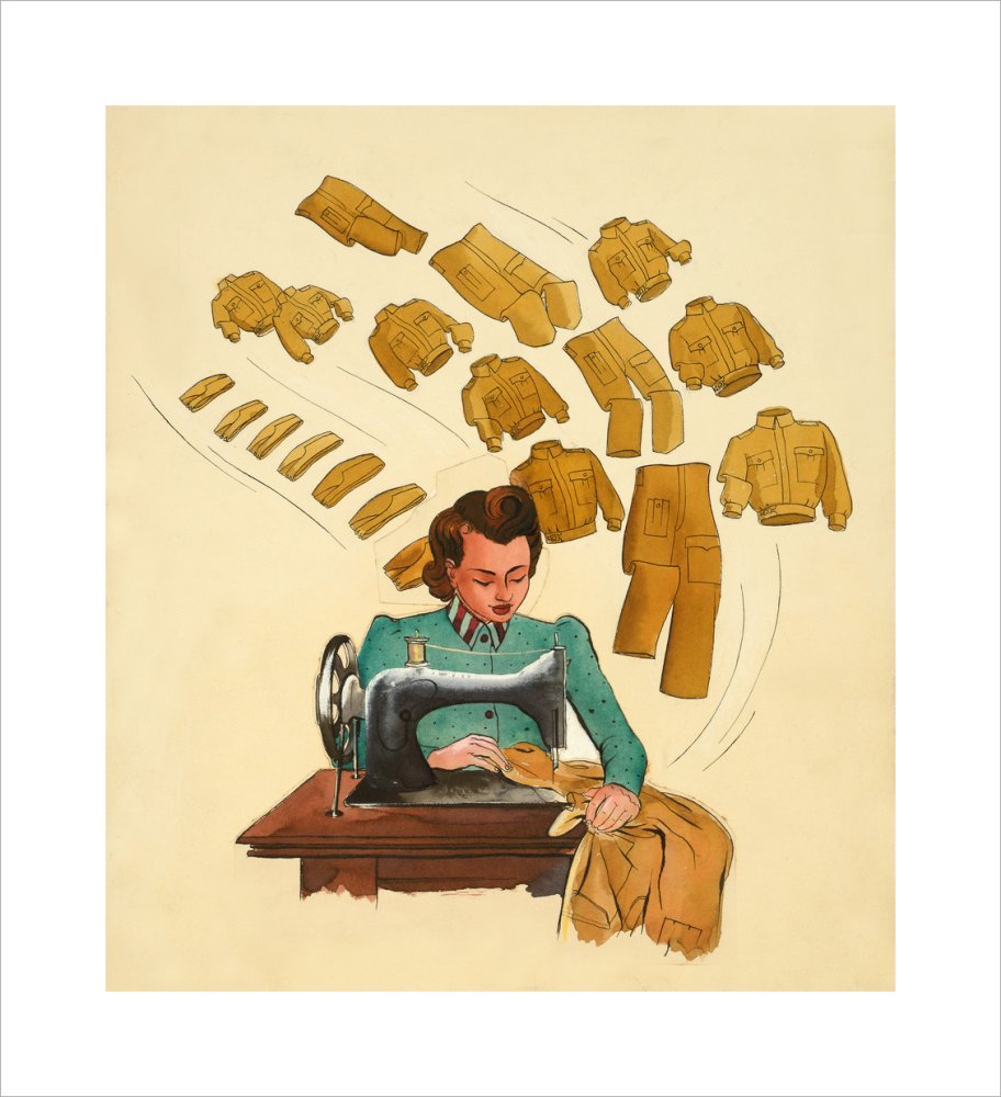 Support the War Effort, Woman Sewing