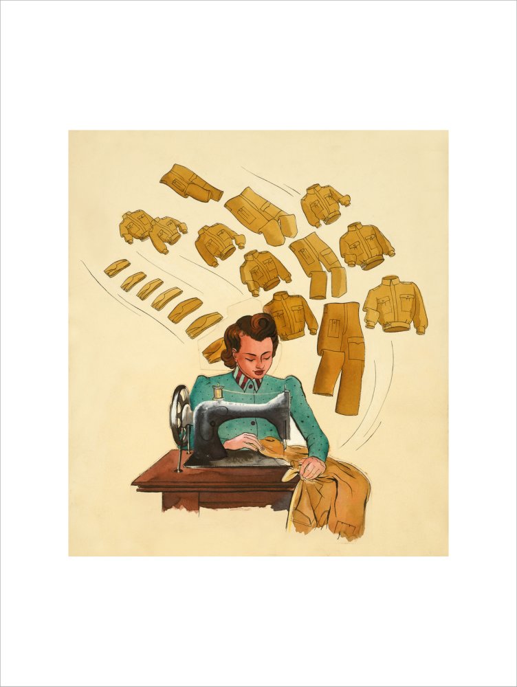 Support the War Effort, Woman Sewing