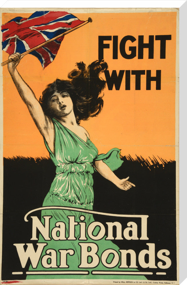 Fight with National War Bonds, Woman with Flag