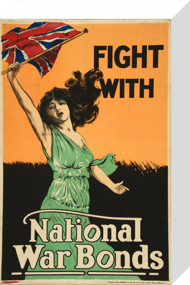 Fight with National War Bonds, Woman with Flag