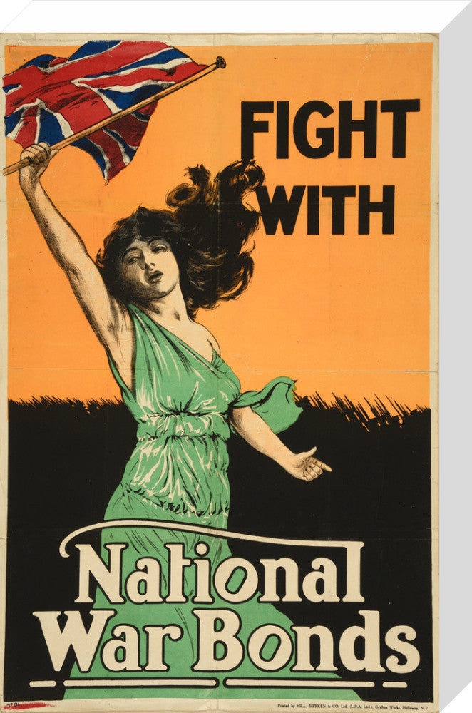 Fight with National War Bonds, Woman with Flag