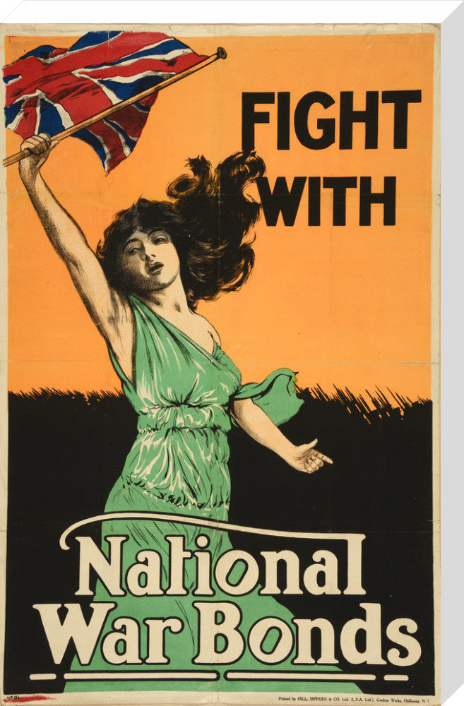 Fight with National War Bonds, Woman with Flag