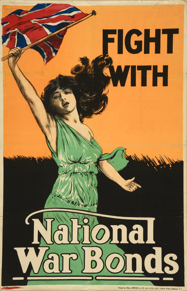 Fight with National War Bonds, Woman with Flag