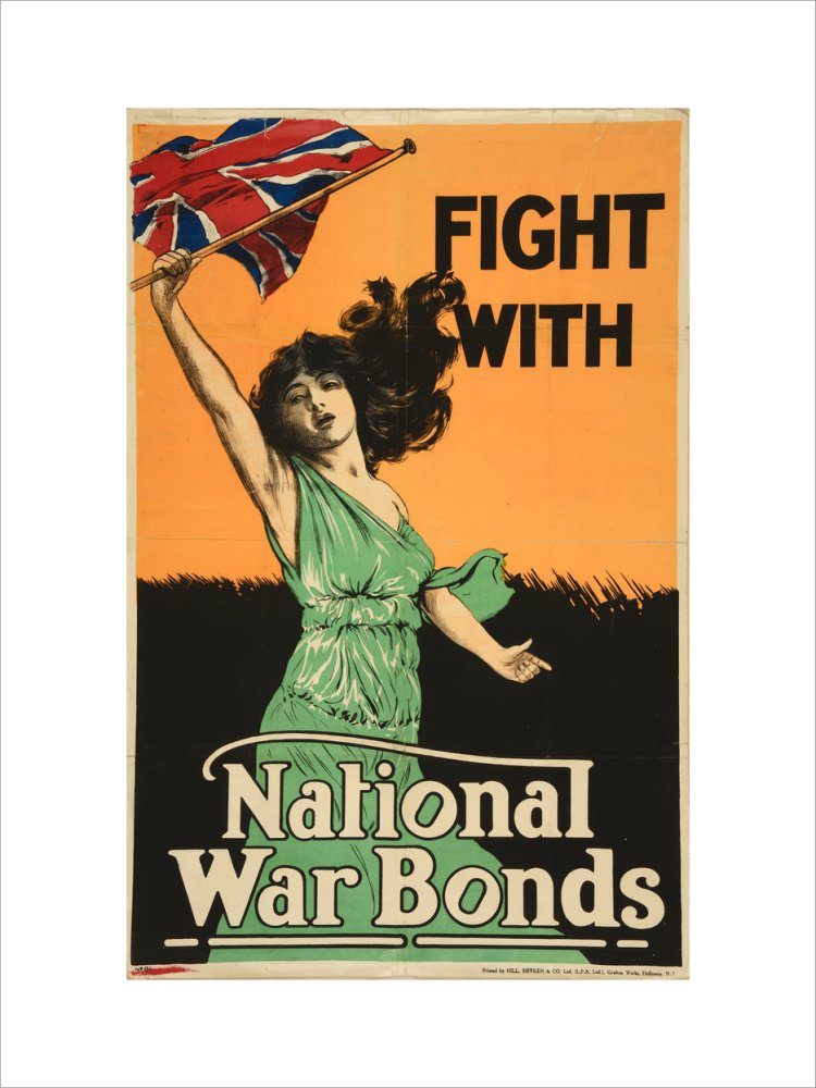 Fight with National War Bonds, Woman with Flag