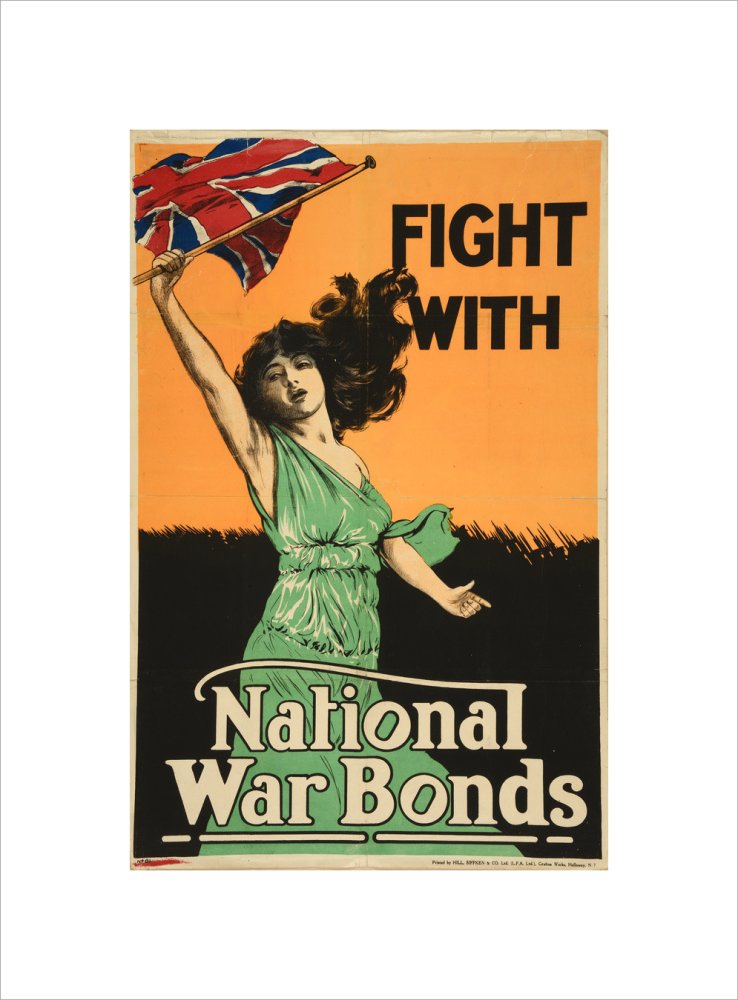 Fight with National War Bonds, Woman with Flag