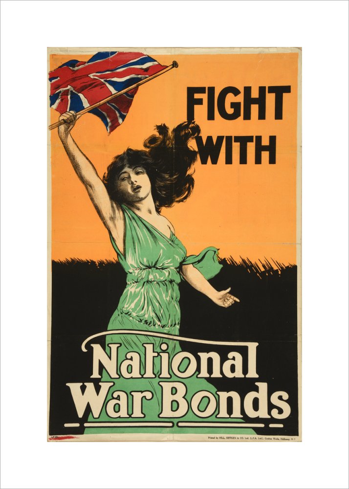 Fight with National War Bonds, Woman with Flag