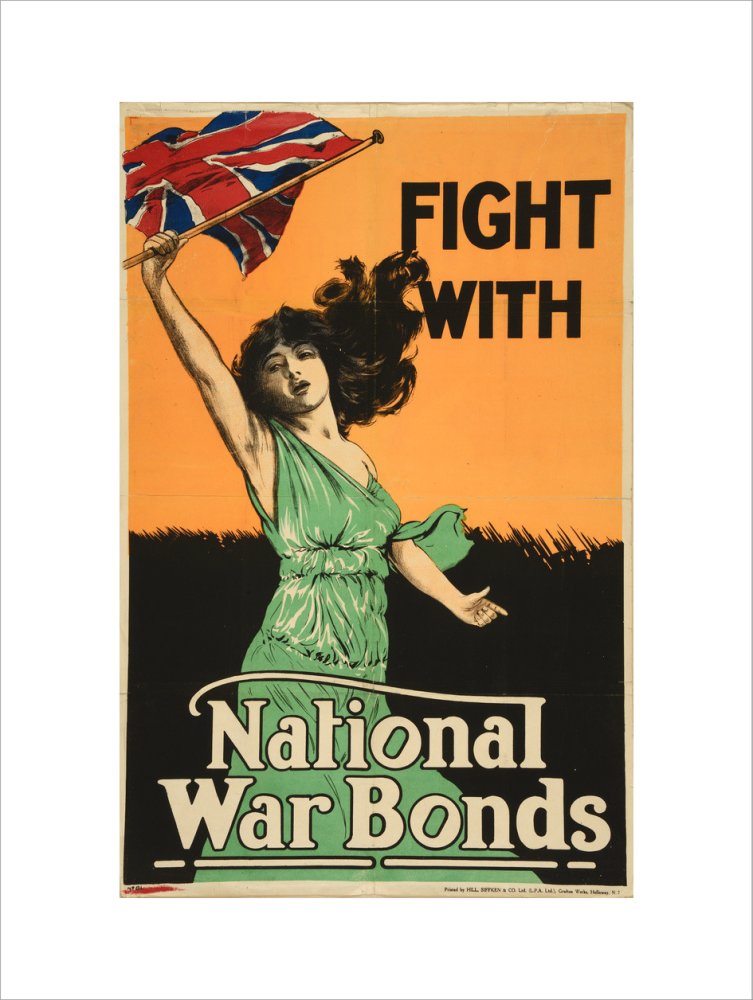 Fight with National War Bonds, Woman with Flag
