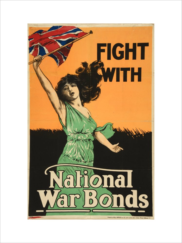Fight with National War Bonds, Woman with Flag